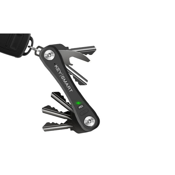 KeySmart Pro Compact Key Holder with Tile Smart Location - Slate