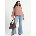thumbnail image 6 of Jessica Simpson Women's Plus Elaine Ruffle Blouse with Long Sleeves, Sizes 0X-4X, 6 of 6