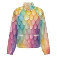 thumbnail image 5 of Jackets for Women Winter Coat Jackets Flannel Stand Collar Jacket(Rainbow Mermaid Scales,Size:S-4XL), 5 of 7