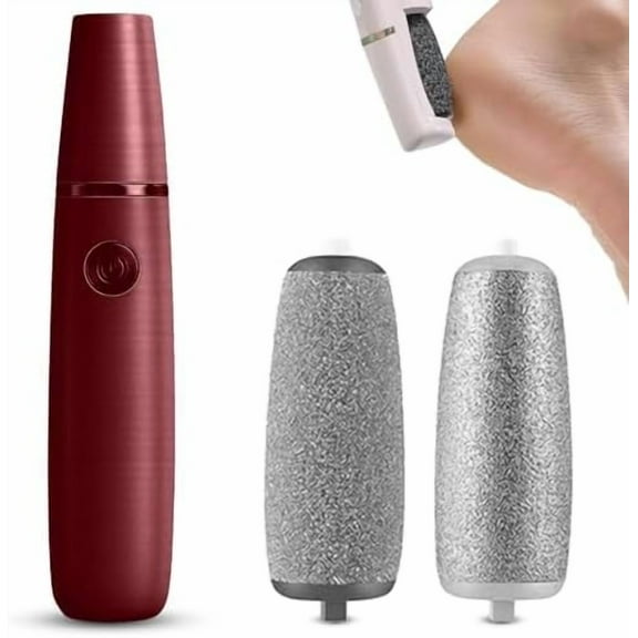 Electric Foot Callus Remover, Portable Waterproof Feet File Pedicure Tools, Smooth Skin Feature, 2 Speed Adjustable Pedi Tool for Hard Cracked Skin (Red)