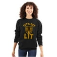 thumbnail image 3 of Hanukkah Menorah Let's Get Lit Unisex Plus Fleece Graphic Sweatshirt Brisco Brands 5X, 3 of 5