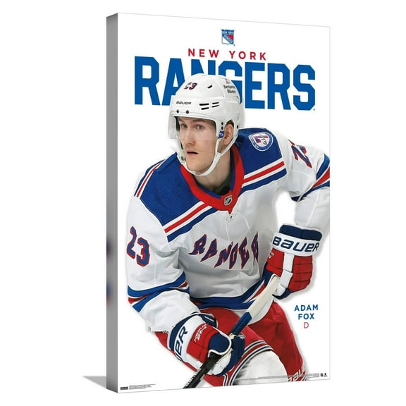 NHL New York Rangers - Adam Fox Feature Series 23 Canvas Wall Poster, 14.725" x 22.375"