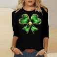 thumbnail image 2 of biudgviw Plus Size St Patrick's Day Shirts for Women Green Print Crewneck Graphic Tops Casual 3/4 Sleeve Tunic Blouse for Festival Party, 2 of 5