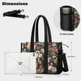 thumbnail image 5 of Teacher Tote Bag,Pioneer Flower Floral Print Pattern Teacher Utility Tote Bag,Large Work Tote Bags for Women with Multiple Pockets,Top Zipper Closure,13.8x10.6x6.7 Inch, 5 of 5