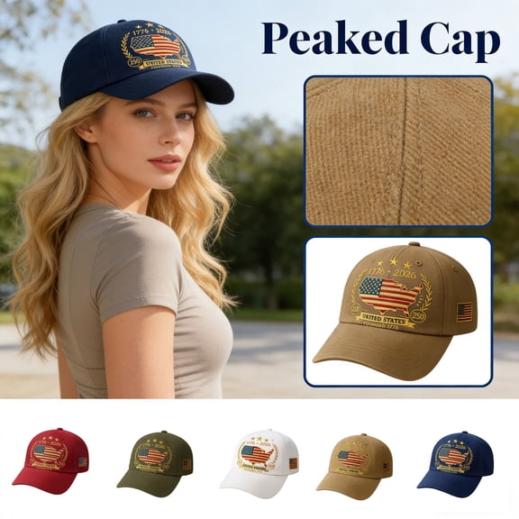 Trgacdwlo 1776-2026 250 Anniversary USA Hat Unisex Adjustable Embroidered Patriotic Hat USA Flag Distressed Retro Baseball Cap White
