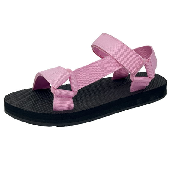 SNJ Women's Open Toe Slide Flat EVA Foam Hook and Loop Sandal