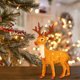 thumbnail image 4 of Decoración de figuritas de renos de Navidad | Adorno realista de terciopelo de ciervo Sika marrón | Alce de plástico navideño de 33x20x7cm | Exposición de mesa o escaparate | Atrezzo de escenario de, 4 of 6