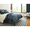 thumbnail image 4 of Dash & Albert Silas Stripe Hand Micro Hooked Wool Rug, 3' x 5', Navy, 4 of 8