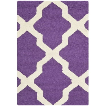 SAFAVIEH Cambridge Liam Geometric Wool Area Rug, Purple/Ivory, 2' x 3'