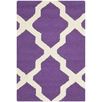 SAFAVIEH Cambridge Liam Geometric Wool Area Rug, Purple/Ivory, 2'6" x 4'