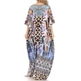 thumbnail image 2 of Sakkas Anahi Flowy Design V Neck Long Caftan Dress / Cover Up With Rhinestone - SCBR226-Brown - One Size, 2 of 5