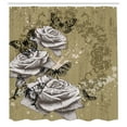 thumbnail image 2 of Ambesonne Flower Shower Curtain, Grunge Composition Roses Art, 69"Wx70"L, Pale Yellow, 2 of 4