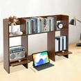 thumbnail image 6 of Modern Desktop Storage Organizer Home Office Desktop Bookshelf Holder Computer Rack Desk Organizer for Space Saving (Dark Walnut Color), 6 of 10
