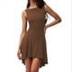 thumbnail image 3 of Vestido Casual Básico Sin Mangas de Color Liso, Ajustado y Ajustado para Mujer, Color Café, Talla L, 3 of 7
