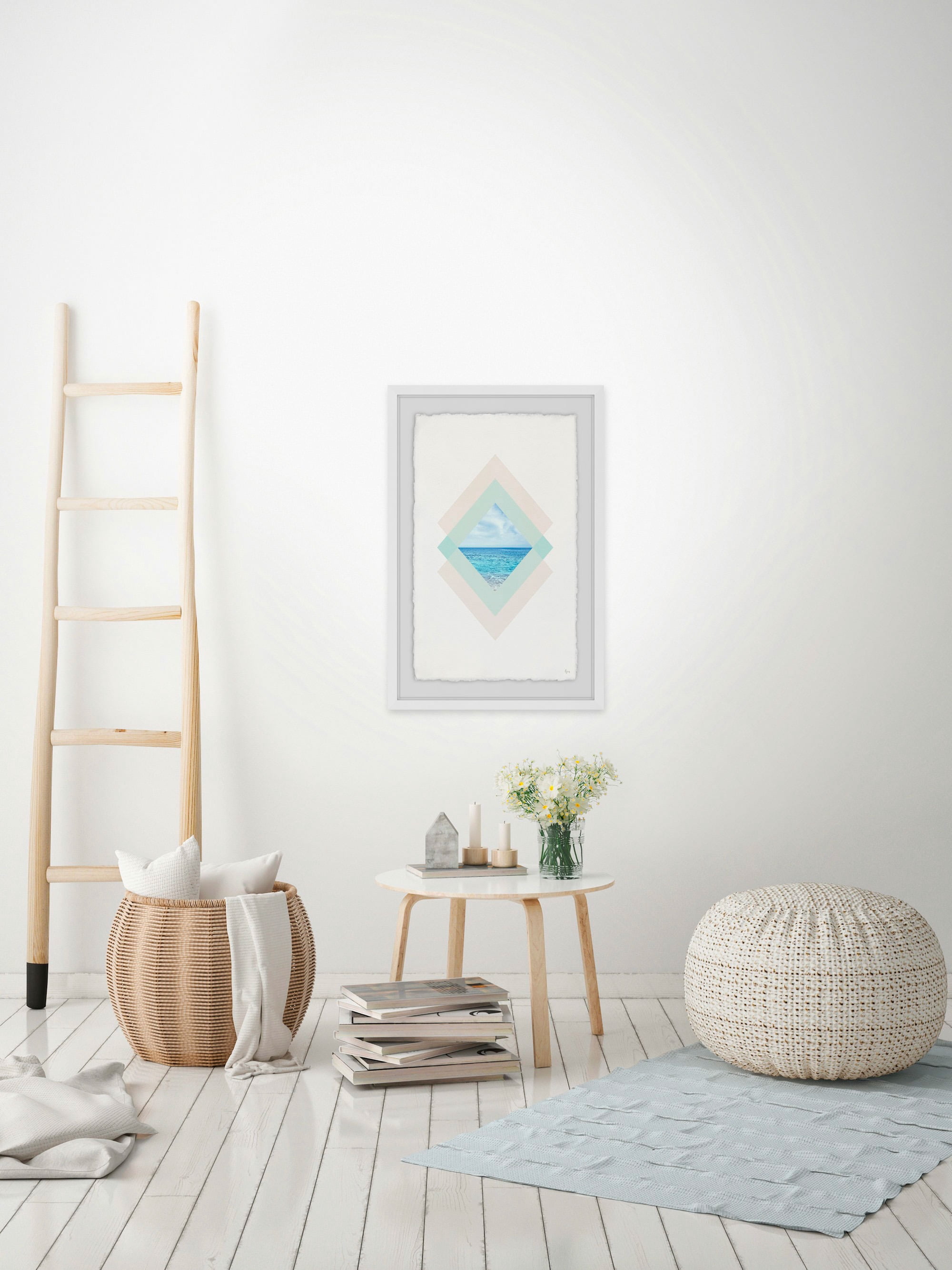 Diamond of Sea Framed Painting Print