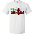 thumbnail image 3 of Inktastic Merry Christmas Buffalo Plaid Cross with Snowflakes T-Shirt, 3 of 5