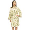 thumbnail image 3 of Bimba Women's Kimono Robe Cotton Poplin Floral Printed Short Nightwear Wrap-8, 3 of 6