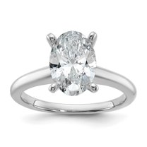 Auriga Fine Jewelry 14k White Gold 2.25 carat Oval LG Diamond Solitaire Ring for Women Size 7