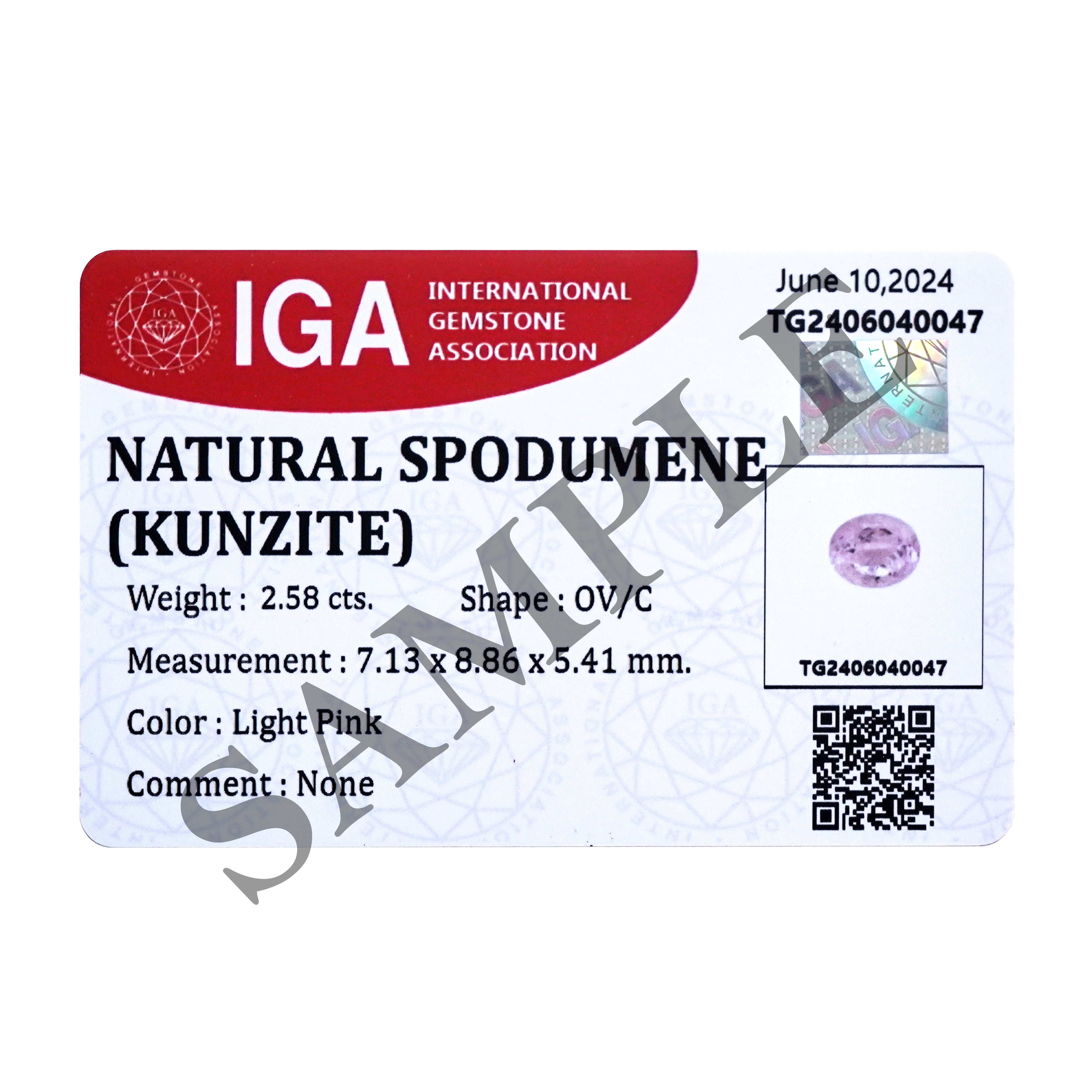 Certified Genuine 2 Carat Kunzite Oval Shape Mixed Cut 8x6 mm Loose Gemstone
