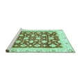 thumbnail image 2 of Ahgly Company Machine Washable Indoor Square Oriental Turquoise Blue Traditional Area Rugs, 5' Square, 2 of 4