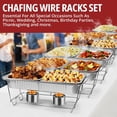thumbnail image 4 of 12 Pack Chafing Wire Rack Buffet Stand Chrome Frame for Events, Parties, Wedding, & Birthday Party Catering, Full Size Chafing Stand for Dish Serving Trays, Food Warmer Catering Supplies, 4 of 9