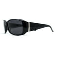 thumbnail image 3 of Polarized Womens Narrow Rectangle Designer Sunglasses Black Silver Black, 3 of 4