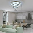 thumbnail image 4 of Modern Round Crystal Chandelier Dimmable Ceiling Light LED Fixtures w/ Remote, 4 of 24