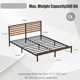 thumbnail image 2 of Marco de cama King, cabecera de madera clásico, base de plataforma de metal, soporte de listones de acero, no requiere colchón de resorte, 2 of 4