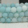thumbnail image 3 of Bracelet Extensible Unisexe en Perles Rondes de 6 mm avec Pierre Précieuse d'Amazonite Bleu Mat Naturel, 3 of 3