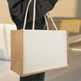 thumbnail image 4 of TOPTIE 6 Pcs Jute Burlap Tote Bags with Handles Reusable Grocery Bags for Bridesmaid Wedding Shopping DIY, 4 of 7