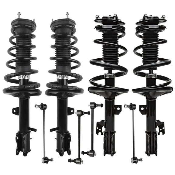 Detroit Axle - AWD Front 8pc Struts Kit for 2001 2002 2003 Toyota Highlander, Front and Rear Struts & Coil Spring Sway Bars Replacement Suspension Quick Install Ready Struts Shocks Assembly
