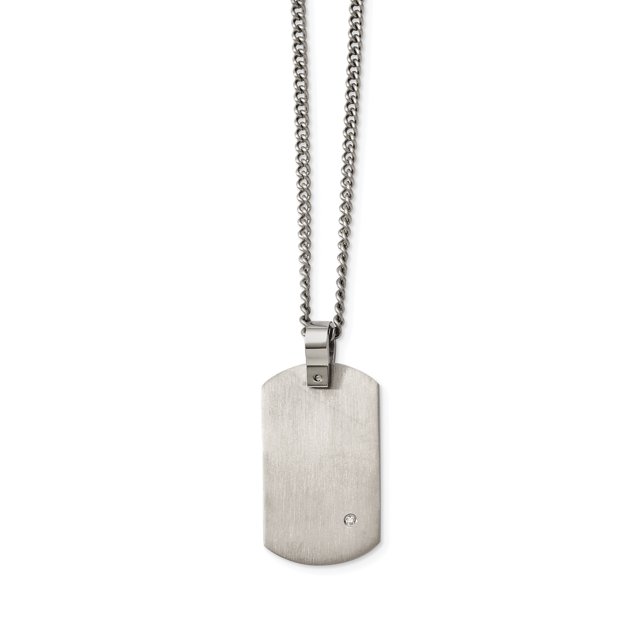Titanium .02ct. Diamond Accent Necklace 22in