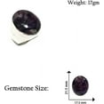 thumbnail image 3 of Beautiful Charoite Gemstone Silver Plated Fashion Finger Ring for Women Modern Unique Designer Ring Jewelry Handmade By Artisans, Uk Ring Size: P1/2, 3 of 4