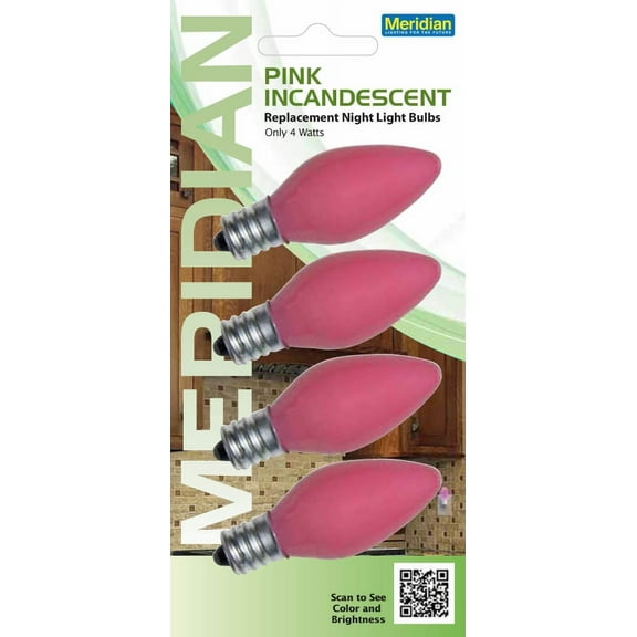 4PK C7 Incandescent Pink Bulb