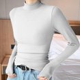 thumbnail image 2 of TRUBKH Fall Outfits for Women Crewneck Tops Long Sleeve Lightweight Sweater Knit Tops for Women Lounge Sweater Women's Lightweight Baselayer Sweaters for Women Trendy White 2XL, 2 of 6