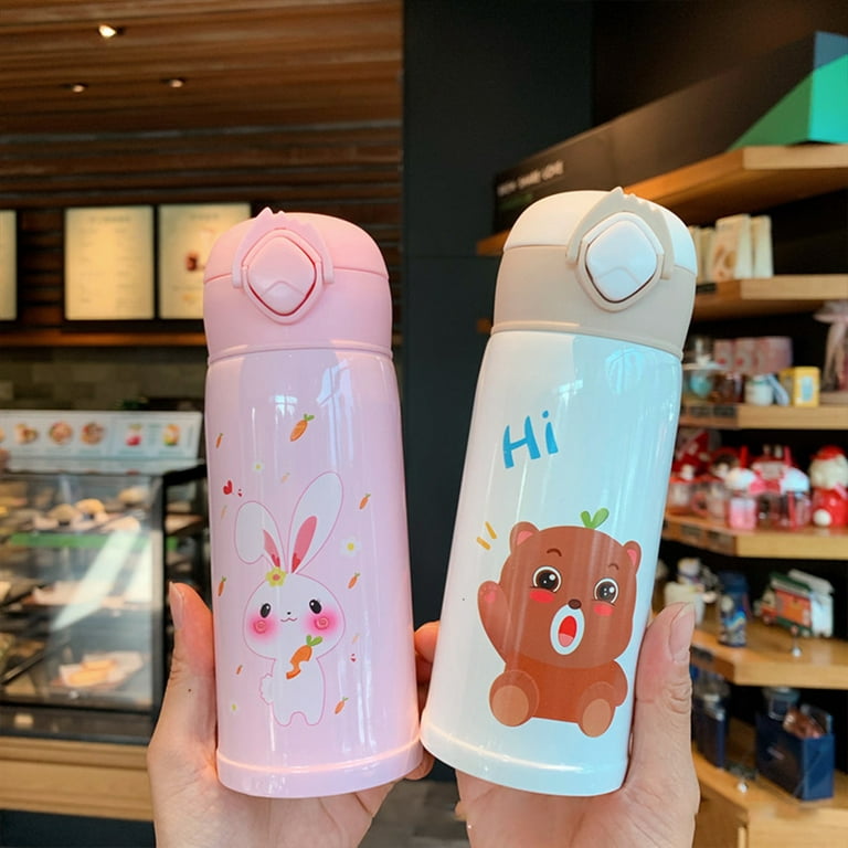 Portable Thermal Tumbler 500ml Thermos Children Straw Mug Kawaii Vacuum  Flasks Sports Insulated Cup Cute Water Bottle For Girls