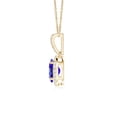 thumbnail image 2 of ANGARA Natural Vintage Style Oval 1.25 ct Tanzanite Halo Pendant in 14K Yellow Gold for Women (Size-8x6mm) | December Birthstone, Anniversary, Jewelry Gift for Women | Natural Tanzanite Necklace, 2 of 7