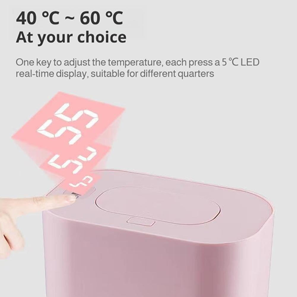 SharkTRUE Baby Wipe Warmer, Wipe Warmer and Baby Wet Wipes Dispenser, Smart Precise Temperature Control Large Capacity Evenly Overall Heating Silence, Pink