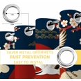 thumbnail image 6 of Japanese Style Blackout Curtains for Bedroom/Living Room, Thermal Insulated Kitchen Curtains, Modern Cranes Cherry Flower Wave Navy Blue Grommet Darkening Window Treatment Drapes 27.5"x39"x2, 6 of 8
