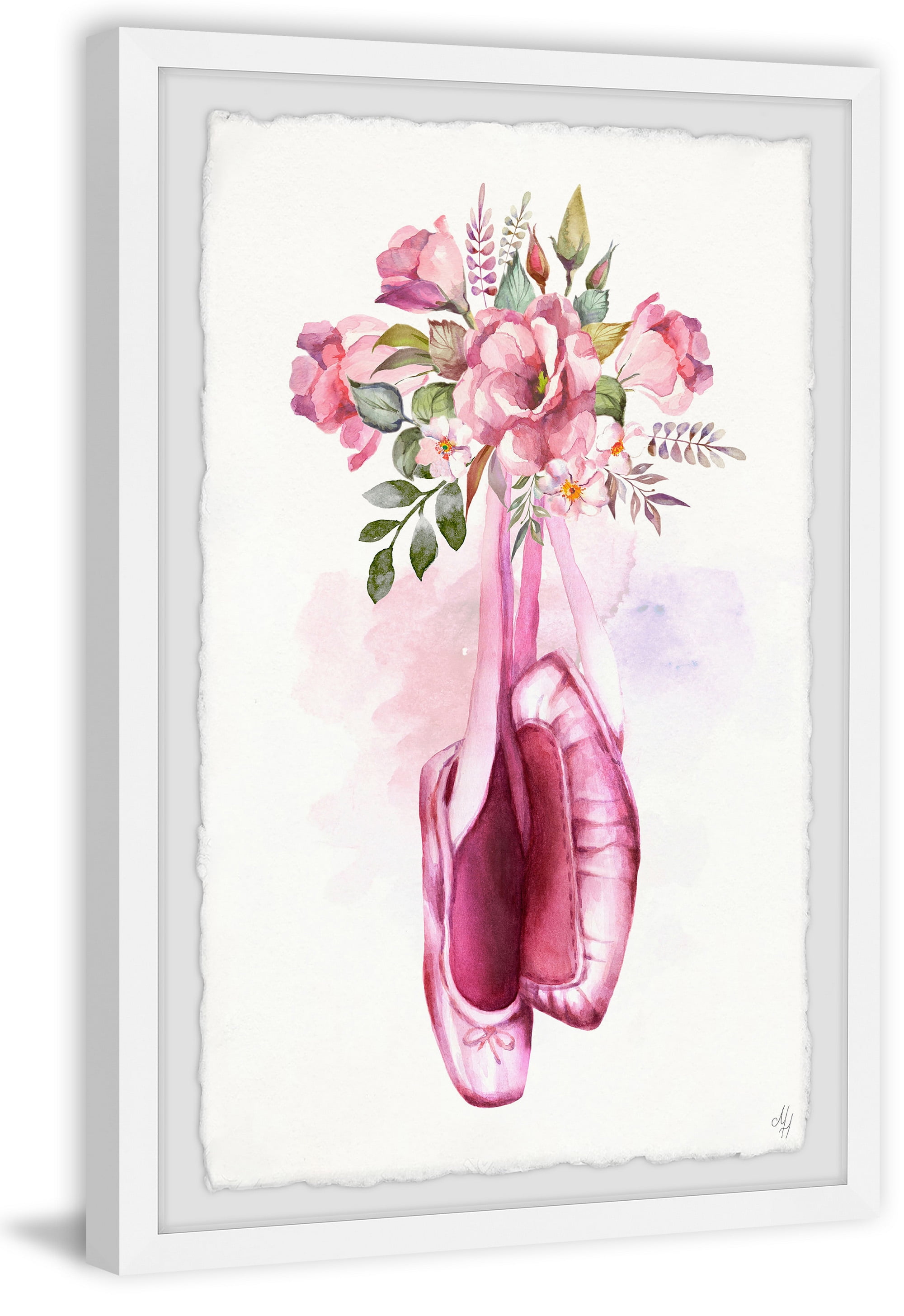 Marmont Hill Flower Ballet Framed Wall Art, 24.00" x 1.50"