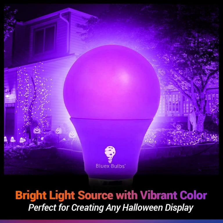 BlueX LED A19 Purple Light Bulb 2 Pack - 9W, E26 Base, Indoor