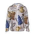 thumbnail image 2 of Uemuo Antique Vintage Teapot Coffee Grinder Pattern Women's Full Zip UPF 50+ Sun Protection Hoodie Jacket Long Sleeve Sun Shirt Hiking Outdoor Performance with Pockets-Medium, 2 of 9