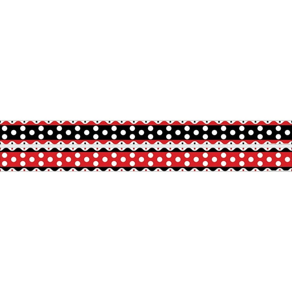Barker Creek Double-Sided Border, Just Dotty Border for Bulletin Boards, Reception Areas, Halls, Break Rooms, Office Products, Classroom Decor, 3” x 35’ (980)