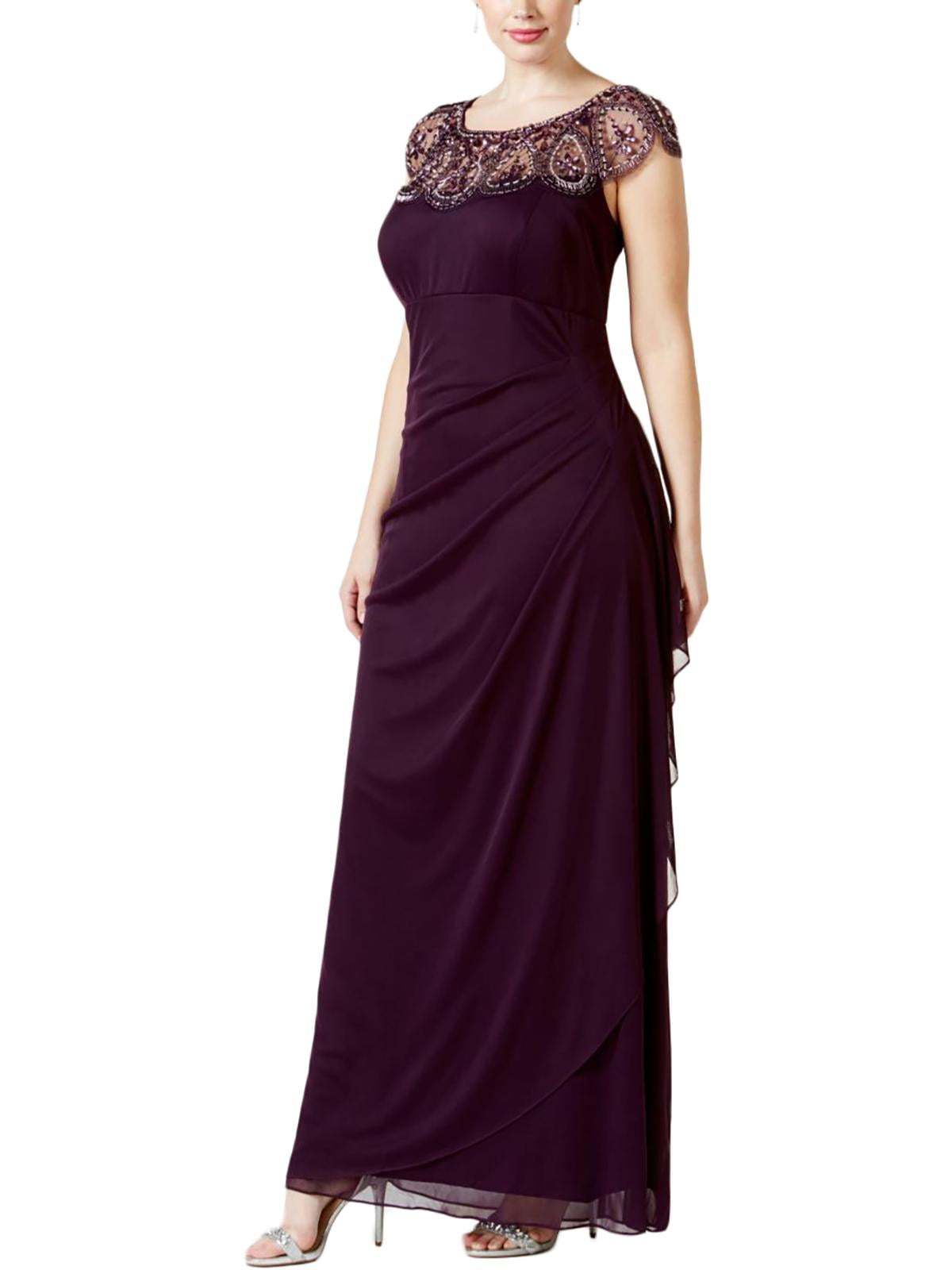 Xscape - Xscape Womens Plus Chiffon Embellished Evening Dress - Walmart ...