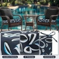 thumbnail image 4 of UNIKOME Outdoor Patio Seat Cushions Set of 4, Water Resistant Patio Chair Cushions Square Corner Seat Cushions Pads for Outdoor Furniture, Seat Pads Waterproof with Ties, 18.5"x16"x3", Blue Floral, 4 of 7