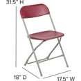 thumbnail image 2 of SSyao Set of 2 Plastic Folding Chairs - 650 LB Weight Capacity Lightweight Stackable Folding Chair-Red, 2 of 10