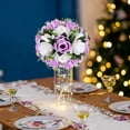 thumbnail image 5 of 10pcs Lilac White Fake Flowers Plastic Floral Ball 15 Heads Artificial Rose Flower Arrangement for Wedding Centerpiece Table Décor, 5 of 7