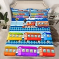 thumbnail image 2 of Feelyou Kid Cartoon Train Full Size Sheets, Boys Construction Truck Bed Sheets, Tractor Machinery Sheet Sets, Microfiber Bedroom Decor, 4pcs, 2 of 7