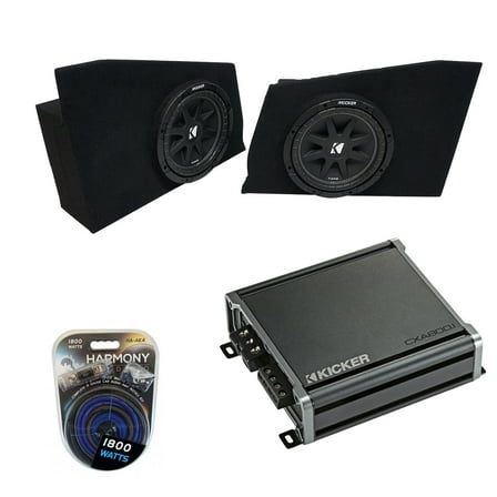 10-15 Chevy Camaro Coupe Rear Side Kicker Comp C10 Dual 10" Sub Box CXA800.1 Amp