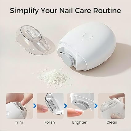 Electric Automatic Nail Clipper Grinder Rechargeable Fingernail Trimmer with LED Light 2-Speed Quiet Nail Care Tool for Adults Seniors Babies